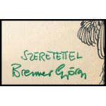 Brenner György (1939-1993): Állatbarát (karikatúra). Tus, filctoll, papír. Jelezve jobbra lent...