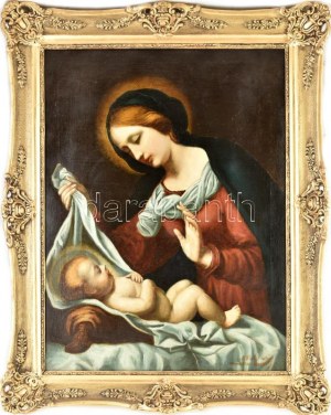 id. Czene Béla (1886-1944 körül), Carlo Dolci (1616-1686) után: Madonna a kisdeddel. Olaj, vászon. Jelezve jobbra lent...