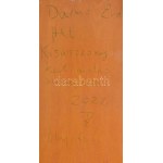 Darmó Éva (1980-): Akt kisasszony kert mintás szőnyeg előtt. Olaj, rétegelt falemez, jelzett a hátoldalán, 105x45 cm...