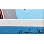 Deim Pál (1932-2016): Valahol. Akril, vásznazott lemez, jelezve balra lent. Hátoldalán autográf felirattal...