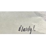 Élesdy István (1912-1987): Szerpentin a budai várban. Akvarell, papír. Jelzett. 44,5×34 cm. Üvegezett fakeretben...