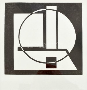 Kassák Lajos (1887-1967): Képarchitektúra. Ofszet, papír, jelzés nélkül. Üvegezett fakeretben...