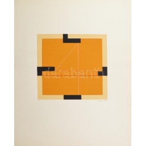 Konok Tamás (1930-2020): Geometria, 1991. Szitanyomat, papír, jelzett. Művészpéldány E.A. jelzéssel. 28×28 cm ...