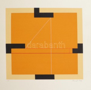 Konok Tamás (1930-2020): Geometria, 1991. Szitanyomat, papír, jelzett. Művészpéldány E.A. jelzéssel. 28×28 cm ...