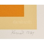 Konok Tamás (1930-2020): Geometria, 1991. Szitanyomat, papír, jelzett. Művészpéldány E.A. jelzéssel. 28×28 cm ...