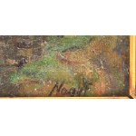 Nagy Ferenc (1892-1970): Alkonyat. Olaj, vászon, jelezve jobbra lent, javított. Dekoratív, sérült fakeretben...