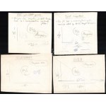 Szegő Gizi (Gis), (1902-1985): Ludas Matyiban megjelent grafikák, karikatúrák vázlatai. 12 db. Vegyes technika, papír...
