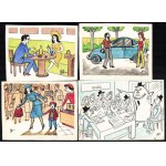 Szegő Gizi (Gis), (1902-1985): Ludas Matyiban megjelent grafikák, karikatúrák vázlatai. 12 db. Vegyes technika, papír...