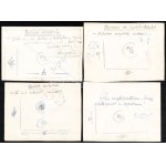 Szegő Gizi (Gis), (1902-1985): Ludas Matyiban megjelent grafikák, karikatúrák vázlatai. 12 db. Vegyes technika, papír...