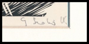 Gáborjáni Szabó Kálmán (1897-1955): Közeleg a tél, fametszet, papír, utólagos jelzéssel, paszpartuban, 11...