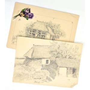 Aranka jelzéssel: 3 db grafika, ceruza, papír, datált (1888.), 20x28,5 cm
