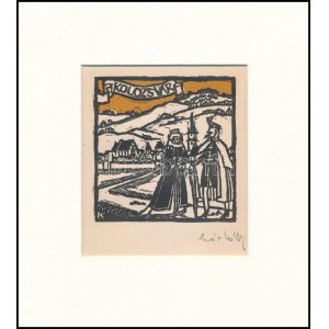 Kós Károly (1883-1977): Kolozsvár. Linómetszet, papír, jelzett a dúcon, utólagos jelzéssel, 10,5×10...