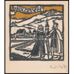 Kós Károly (1883-1977): Kolozsvár. Linómetszet, papír, jelzett a dúcon, utólagos jelzéssel, 10,5×10...