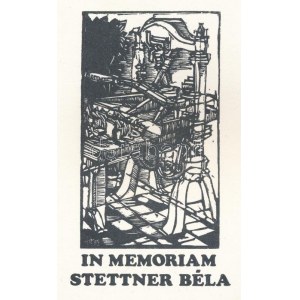In memoriam Stettner Béla. 15 db grafikát tartalmazó sorszámozott mappa Stefanovits, Csorba-Simon, Rozanits, Vén Zoltán...