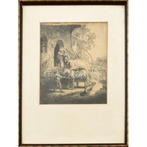Jelzés nélkül: Armand Durand (1831-1905), Rembrandt után: Az irgalmas szamaritánus. XIX sz. második fele. Rézkarc...