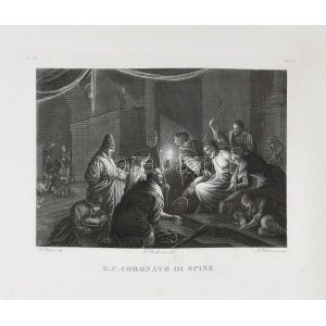 Cca. 1840. F. Clerici: Gesu Cristo coronato di spine. Rézmetszet, papír. Ázási nyomokkal...