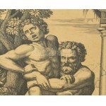 Raimondi, Marcantonio után, XIX. sz ismeretlen művész alkotása: Herkules és Anteusz. Heliogravűr, papír. Jelzés nélkül...