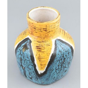 Kerezsi Gyöngyi retró kerámia váza, hibátlan, jelzett, m: 15,5 cm