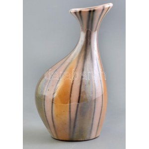 Retró kerámia váza, jelzett, hibátlan, m: 21,5 cm