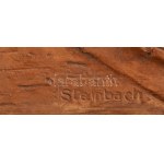 Steinbach jelzéssel: Soproni városkép. Fali kerámia, Kis kopásokkal, 34x26 cm