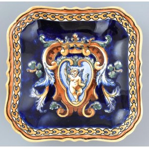 Francia jelzett kínáló, fajansz, hibátlan, d: 15 cm