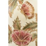 Zsolnay virág és pillangó mintás porcelán váza, kézzel festett, jelzett, hibátlan, m: 34 cm