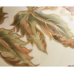 Zsolnay virág és pillangó mintás porcelán váza, kézzel festett, jelzett, hibátlan, m: 34 cm