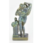 Zsolnay eozin mázas fürdőző nő, jelzett, sérült, m: 27 cm