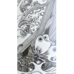 Hollóházi Szász Endre által tervezett mintával díszített porcelán váza. Matricás, jelzett, kopásokkal, m...