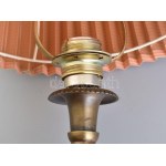 Bronz lámpa, felújított szerelékkel, működik, ernyővel, m: 66 cm