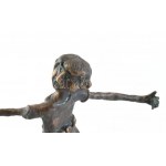 D. Tóth Károly: Sárkányeregető. Patinázott öntött bronz, jelzett, m: 37 cm