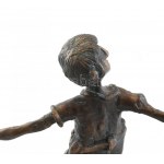 D. Tóth Károly: Sárkányeregető. Patinázott öntött bronz, jelzett, m: 37 cm