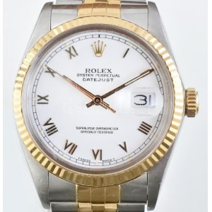 Rolex Datejust 36 16013 típusú férfi karóra, 1987. d: 36mm. (Au/18k) arany lünettával...