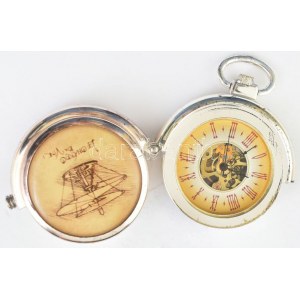 Leonardo da Vinci különleges nyitású modern mechanikus zsebóra. Működő, jó állapotban. Hátsó üveg lejár d...