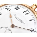 cca 1905-10 IWC (JWC) 14K arany zsebóra, dupla fedelű. Jelzett tokkal, szerkezettel. Működő szerkezettel. d: 50 mm...