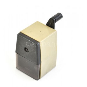 Hema GDR retró német ceruzahegyező, műanyag és fém, pót hegyező alkatrésszel, m: 11,5 cm