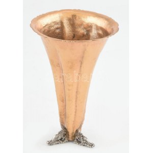 Art Deco réz váza, jelzés nélkül, m: 16 cm