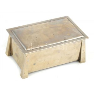 L & MT Co. Fatima nikkelezett doboz, jelzett, 9,5x16 cm