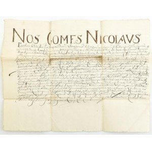 1742 gróf Esterházy Miklós nádor által kiadott oklevél korabeli, kézzel írt másolata...