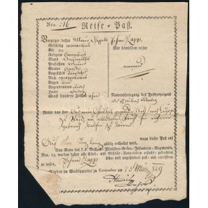1829 Karánsebes (Caransebes / Karansebesch), osztrák-magyar útlevél / Austro-Hungarian Monarchy passport (Reise-Pass...