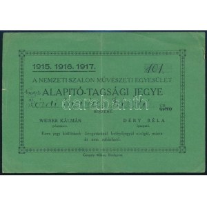 1915-17 Kézdi-Kovács László (1864-1942) festőművész, műkritikus nevére kiállított, 101. sz...
