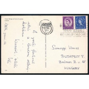 Tátrai Vilmos (1912-1999) hegedűművész által írt képeslap