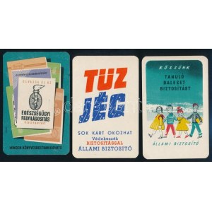 1959 Állami biztosító és más 3 db reklámos retro kártyanaptár