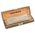 M. Hohner Chromonika III. 1937. szájharmonika. Fa tokjában18 cm