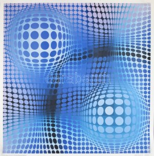 cca 2000-2020 Victor Vasarely (1908-1997): Fény. Nyomat, papír, jelzés nélkül, Copydan BilledKunst kiadása, feltekerve...