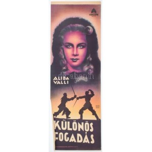 Különös fogadás, 1944. Moziplakát (filmplakát, rácsplakát). Alida Valli szereplésével. Litográfia, papír...