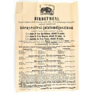 1883 Lótenyésztési jutalomdíjosztás MOnor, Dabas, Tass plakát 50x70 cm