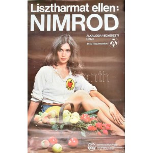 Lisztharmat ellen Nimrod, plakát, szakadásokkal, 76×50 cm