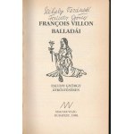 Francois Villon balladái. Faludy György átköltésében. Bp., 1988, Magyar Világ. 96 p. Kiadói papírkötés...