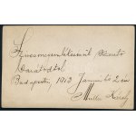 1913 Bp., Müller Károly cs. és kir. katonatiszt egészalakos portréja, fotó, hátoldalán saját kezűleg feliratozva, 13...